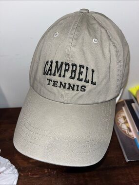 Beige Campbell University Camels tennis team issue Cotton sloop Baseball Cap Hat